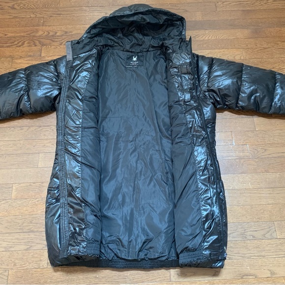 ⭐️SOLD⭐️Spyder Womens Super Puffer Hooded Jacket | Size L | BLACK  SPFFM085-001 - Picture 5 of 14